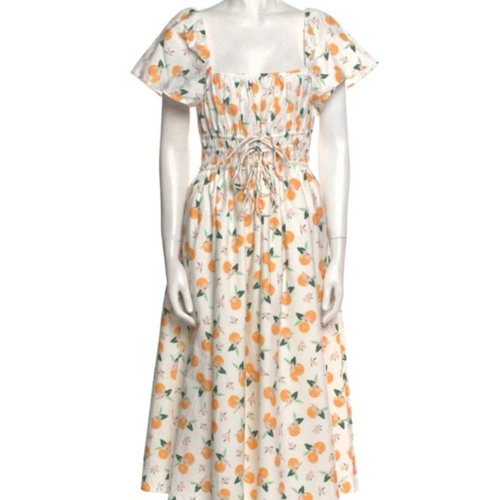 Kate Spade Orange 🍊 toss square neck midi dress